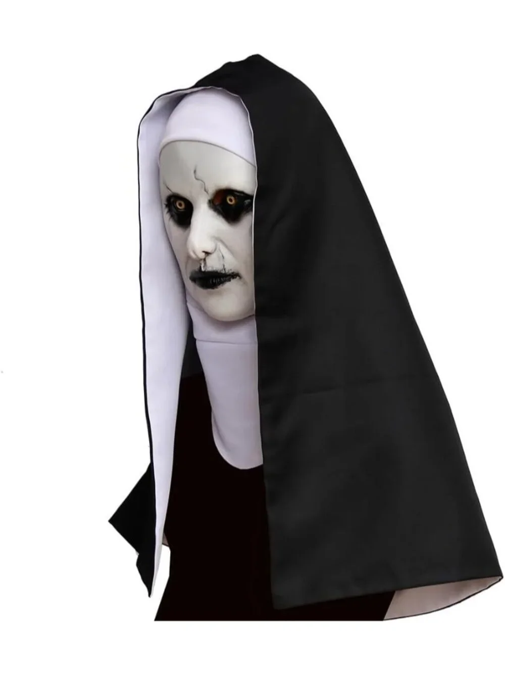Men's Halloween Nun Latex Full Head Scary Party Cosplay Mask